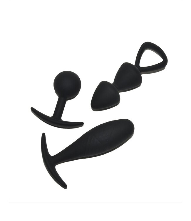 Rimba Toys - Basel - Set of Butt Plugs Maat M - Zwart