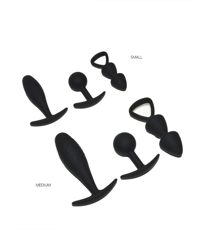 Rimba Toys - Basel - Set of Butt Plugs Maat S - Zwart