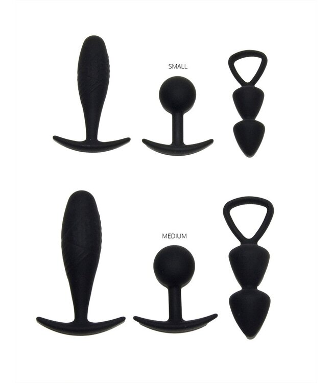 Rimba Toys - Basel - Set of Butt Plugs Maat S - Zwart