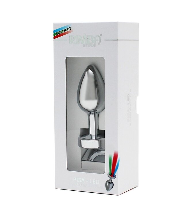 Rimba Toys - Pisa - Butt Plug met LED Licht - Zilver