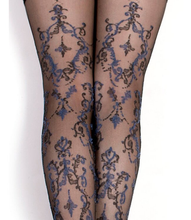 Ballerina - Fantasy Hold Ups - Kousen (20 denier) - Zwart & Blauw