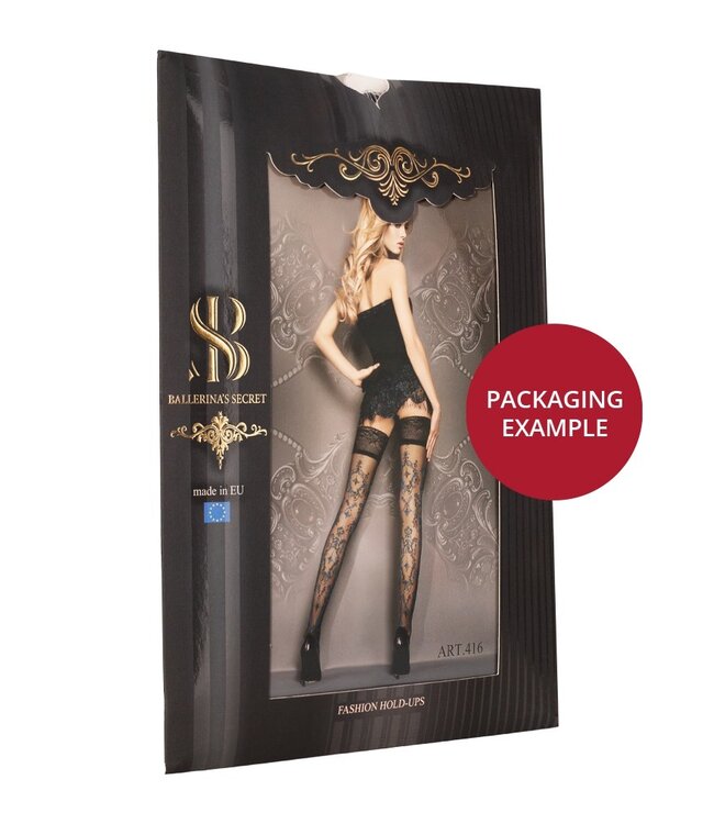 Ballerina - Fantasy Hold Ups - Kousen (50/20 denier) - Zwart & Transparant