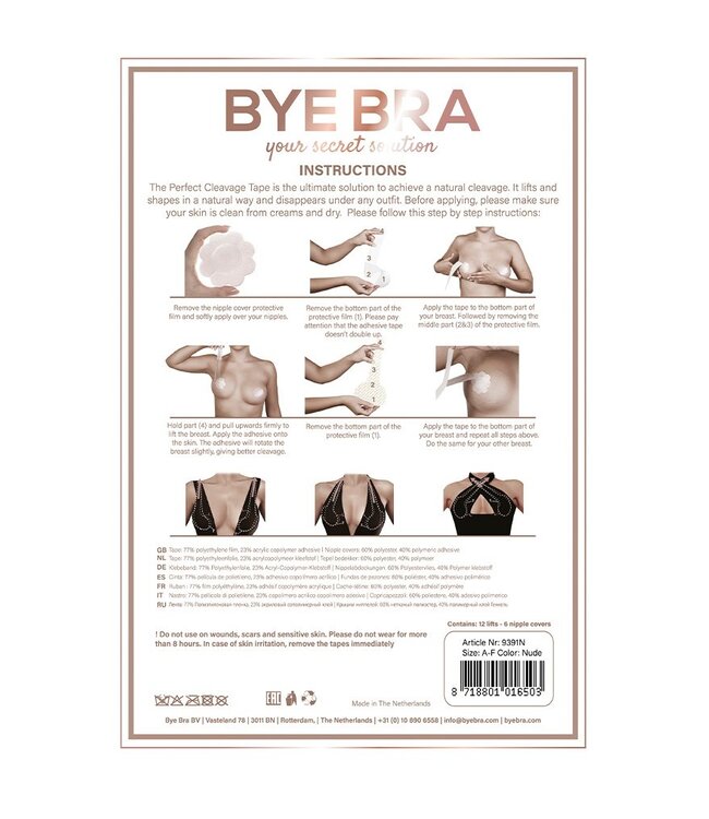 Bye Bra - Perfect Decolleté Tape A-F - Nude (3-6 paar)