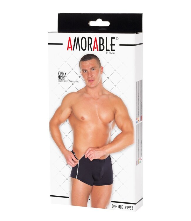 Amorable by Rimba - Boxershort met 2 ritsen - One Size - Zwart