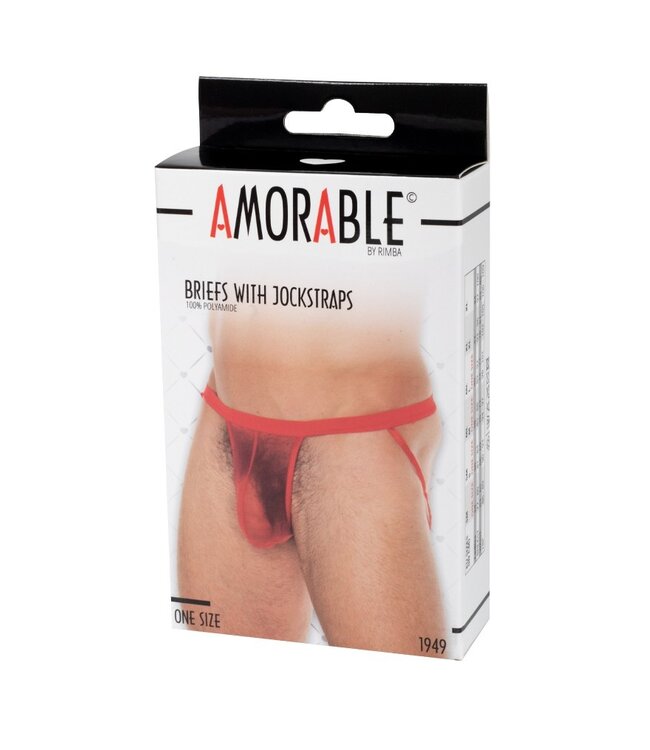 Amorable by Rimba - Doorzichtige jockstrap - One Size - Rood