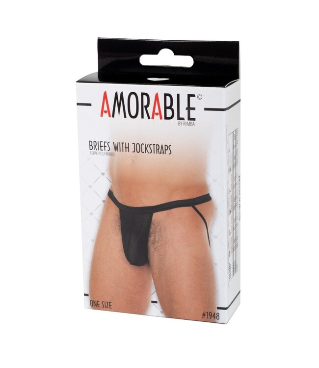 Amorable by Rimba - Doorzichtige jockstrap - One Size - Zwart