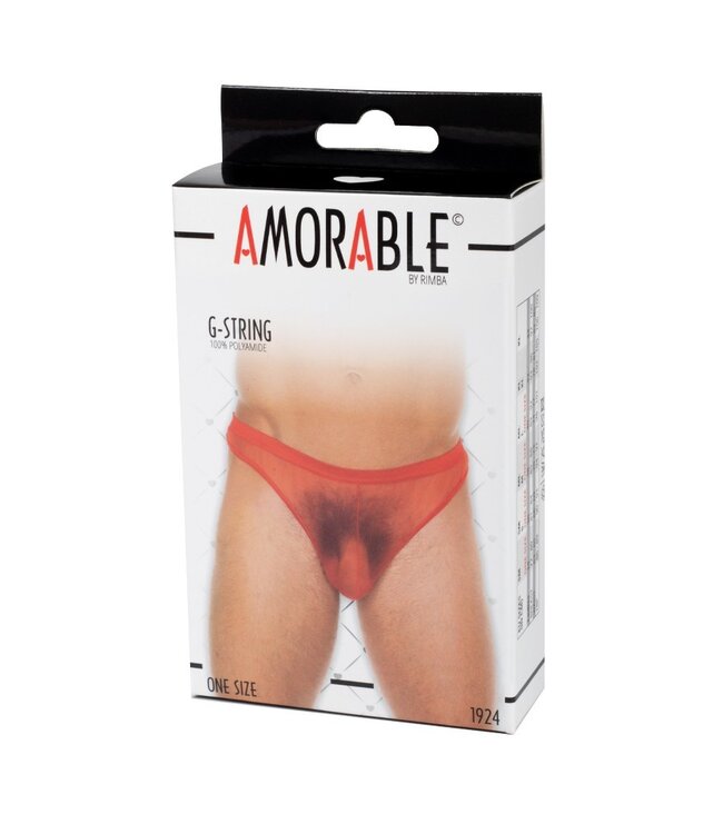 Amorable by Rimba - Doorzichtige string - One Size - Rood