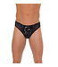 Rimba Amorable by Rimba - Doorzichtige string met lak look - One Size - Zwart