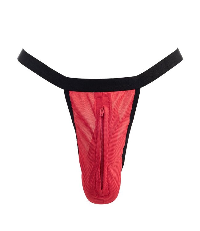 Amorable by Rimba - String met ritssluiting - One Size - Rood
