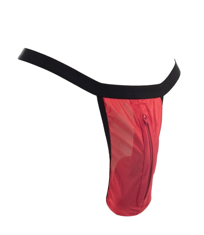 Amorable by Rimba - String met ritssluiting - One Size - Rood