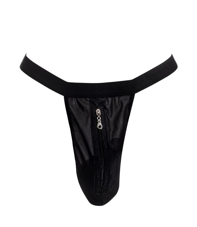 Amorable by Rimba - String met ritssluiting - One Size - Zwart