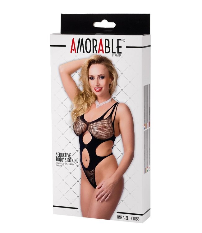 Amorable by Rimba - Bodystocking - One Size - Zwart