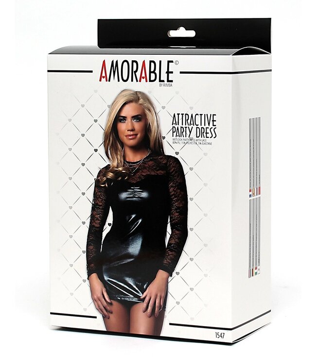 Amorable by Rimba - Wetlook Party Jurk - Zwart