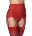 Rimba Amorable by Rimba - Jarretel met G-string en Kousen - Rood