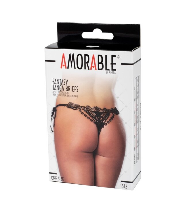 Amorable by Rimba - Tanga Slip - One Size - Zwart