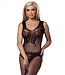 Rimba Amorable by Rimba - Open Catsuit met vlinderpatroon - One Size - Zwart