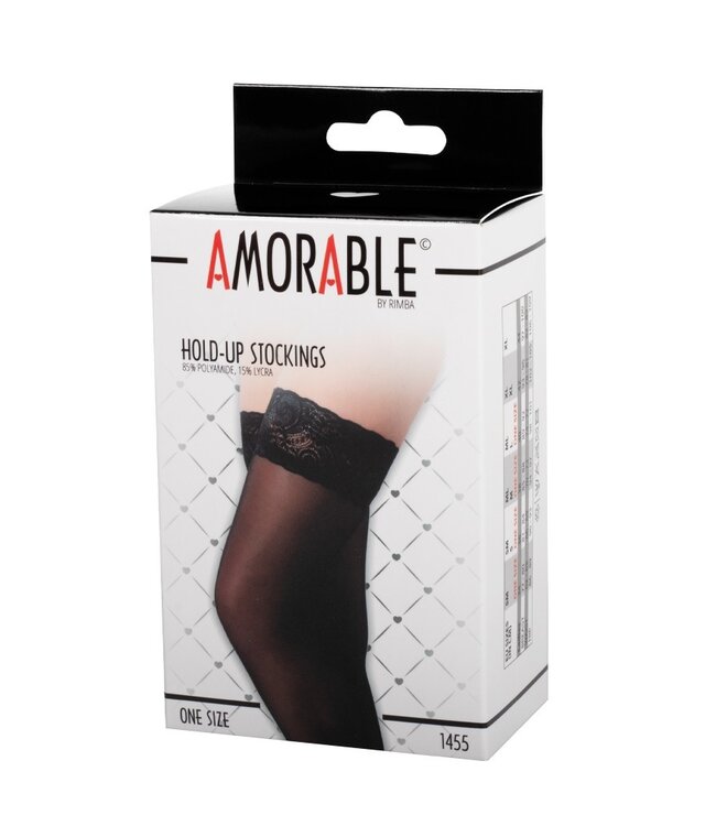 Amorable by Rimba - Hold-Up Kousen - One Size - Zwart