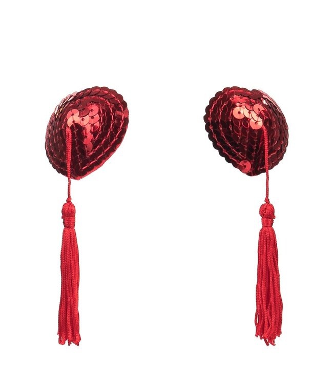 Amorable by Rimba - Tepel Bedekkers met Franjes - Rood