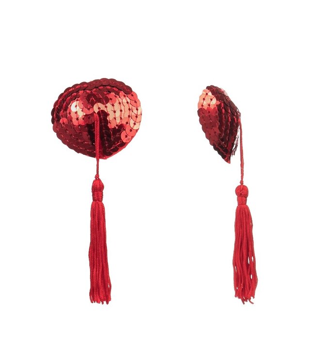 Amorable by Rimba - Tepel Bedekkers met Franjes - Rood