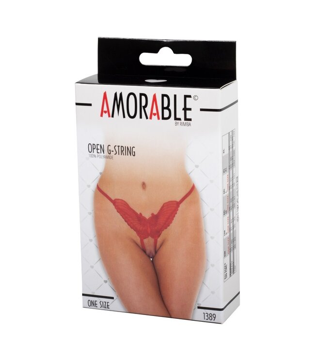 Amorable by Rimba - Open Vlinder String - One Size - Rood