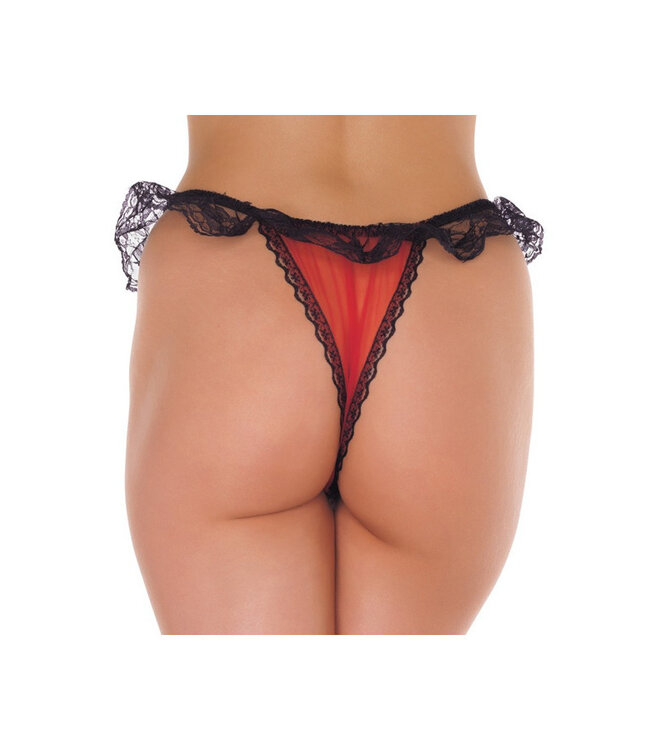 Amorable by Rimba - Open String - One Size - Zwart / Rood