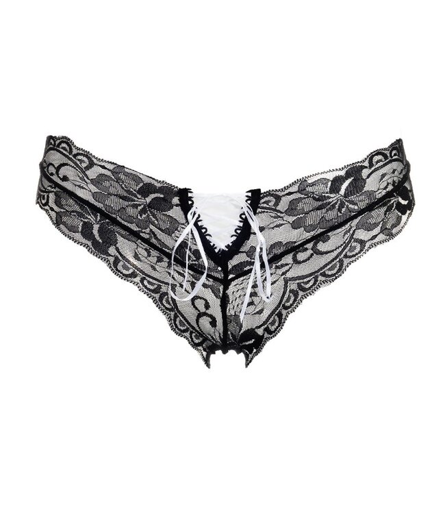 Amorable by Rimba - Slip - One Size - Zwart / Wit