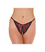 Rimba Amorable by Rimba - Open Tanga - One Size - Zwart / Rood