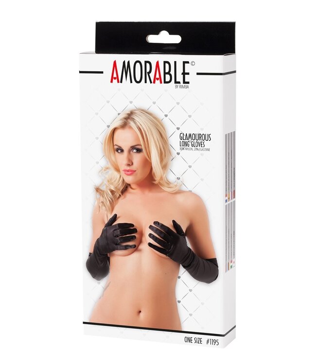 Amorable by Rimba - Lange Handschoenen - One Size - Zwart