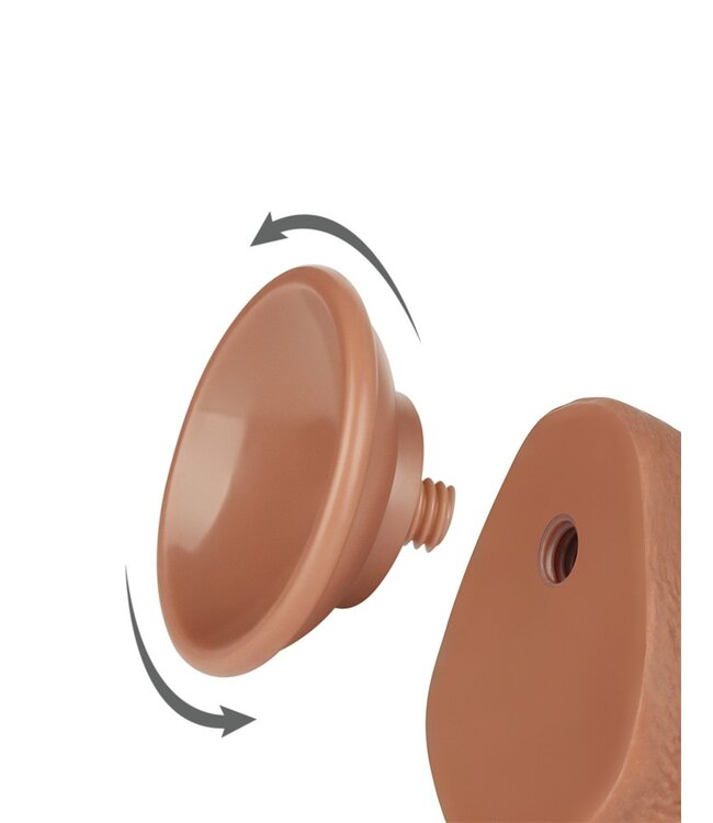 LoveToy - Sliding Skin Dildo 19,5 cm (Ø 3,5 cm) - Bruin