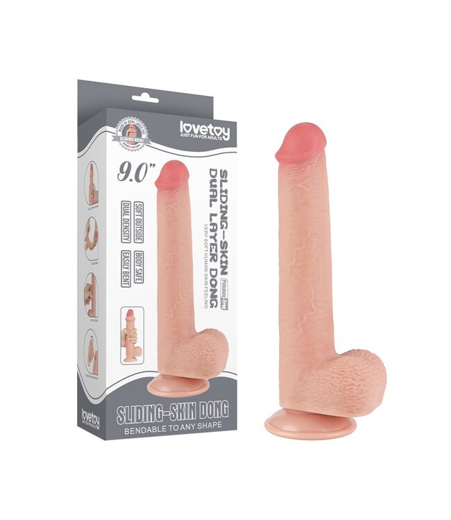 LoveToy - Aftrekbare dildo 22 cm (Ø 3.7 cm) - Nude