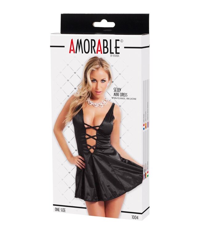 Amorable by Rimba - Mini Jurk -  One Size - Zwart