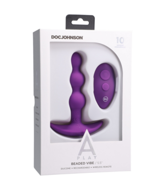 Doc Johnson Beaded Vibe - Silicone Anal Plug with Remote Control