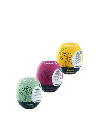 Satisfyer SATISFYER MASTURBATOR EGG 3ER SET RIFFLE,BUBBLE,FIERCE