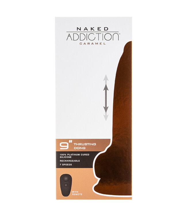 Naked Addiction - Thrusting Dong met Afstandsbediening 23 cm Caramel