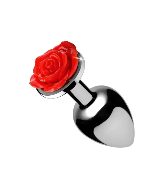 Red Rose - Butt Plug With Vibrating Ring