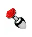 XR Brands Red Rose - Butt Plug With Vibrating Ring