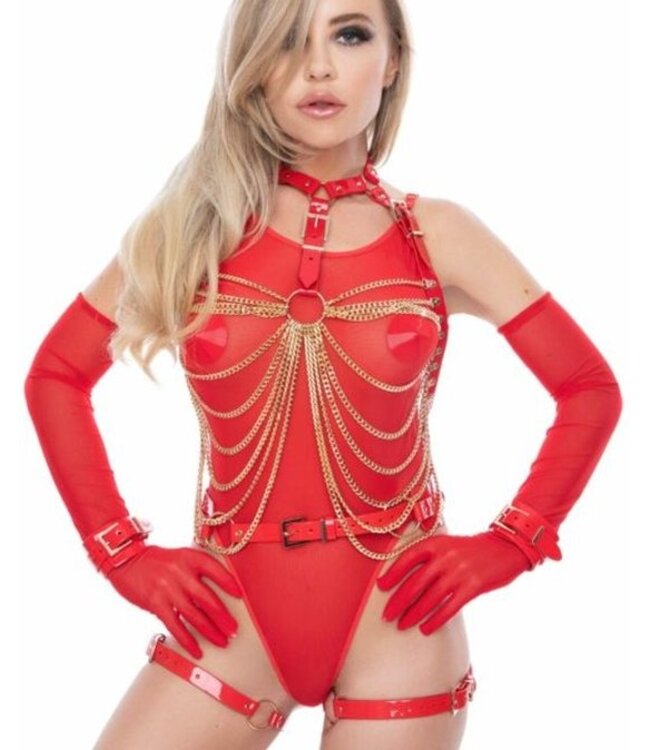 Kinky Diva – High Gloss Buckled Chain Top