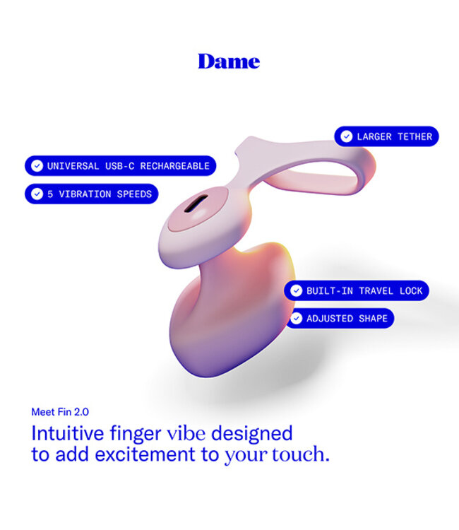 Dame - Fin 2.0 Finger Vibrator Quartz
