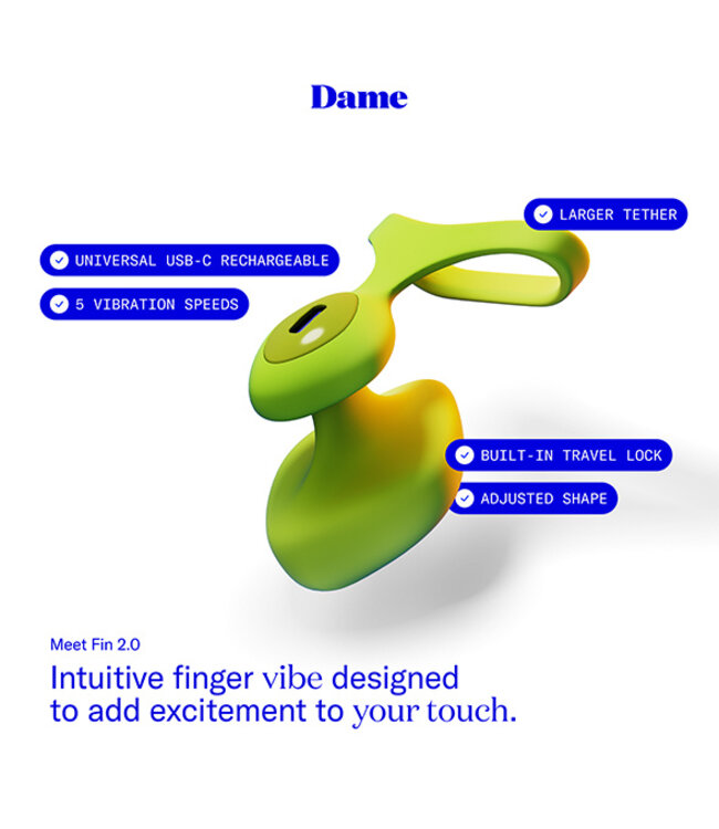 Dame - Fin 2.0 Finger Vibrator Citrus