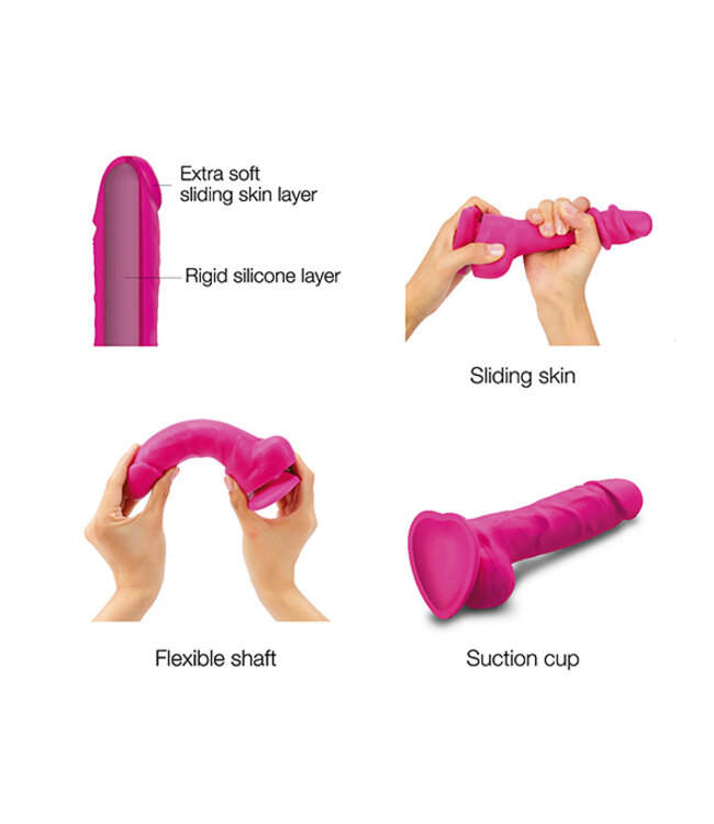 Strap-On-Me - Sliding Skin Realistic Dildo Fuchsia L