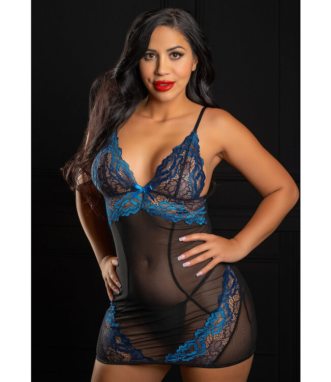 Daring Intimates Floral lace dress with string