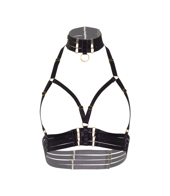 Kinky Diva Open Cup Bra + O-Ring Collar