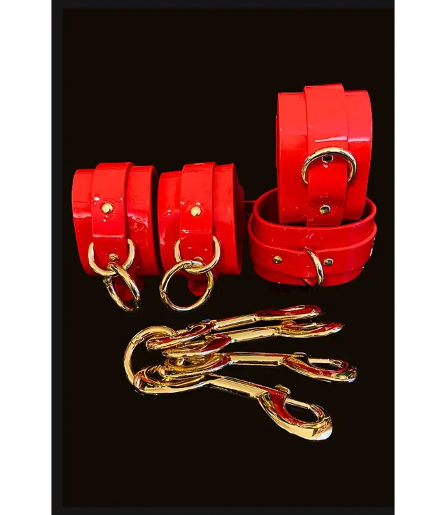 High Gloss Wrist Cuffs, Ankle Cuffs & Hogtie