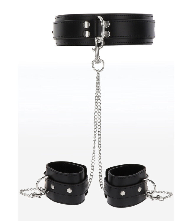 Taboom Bondage Essentials Heavy Collar and Wrist Cuffs