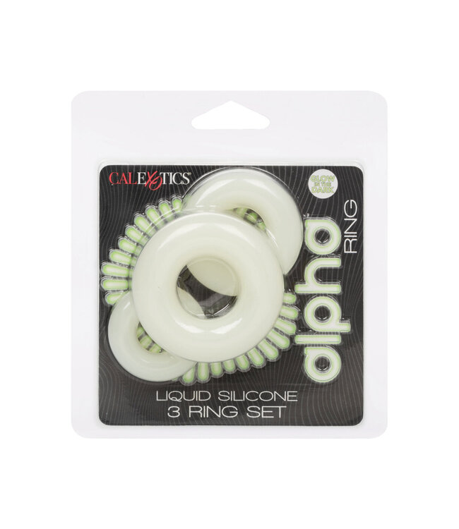 CalExotics Alpha Glow-In-The-Dark Liquid Silicone 3 Ring Set