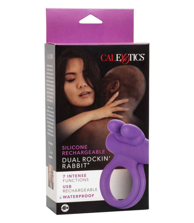 CalExotics Silicone Rechargeable Dual Rockin’ Rabbit Enhancer
