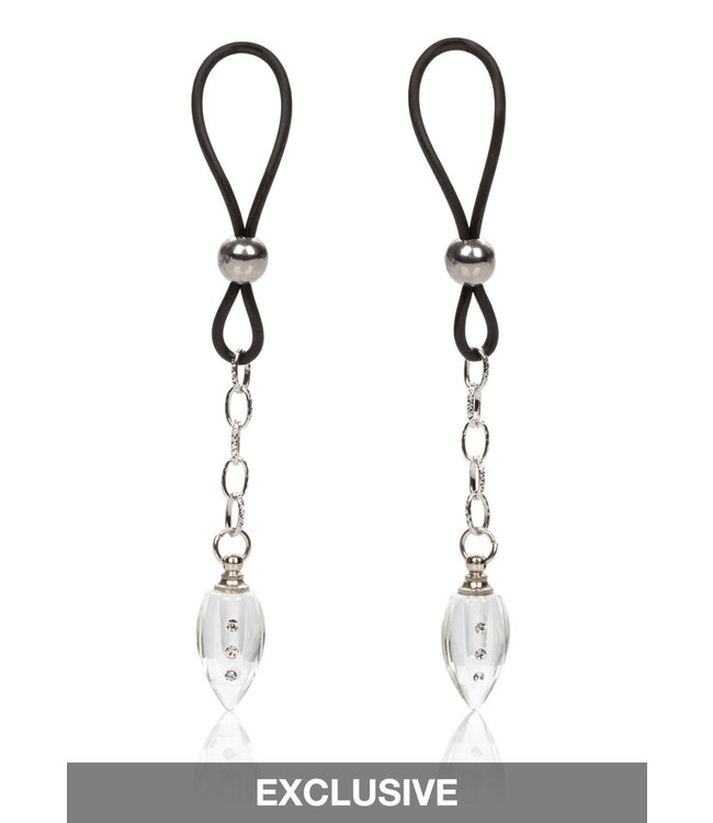 CalExotics Nipple Play Non-Piercing Nipple Jewelry Crystal Teardrop