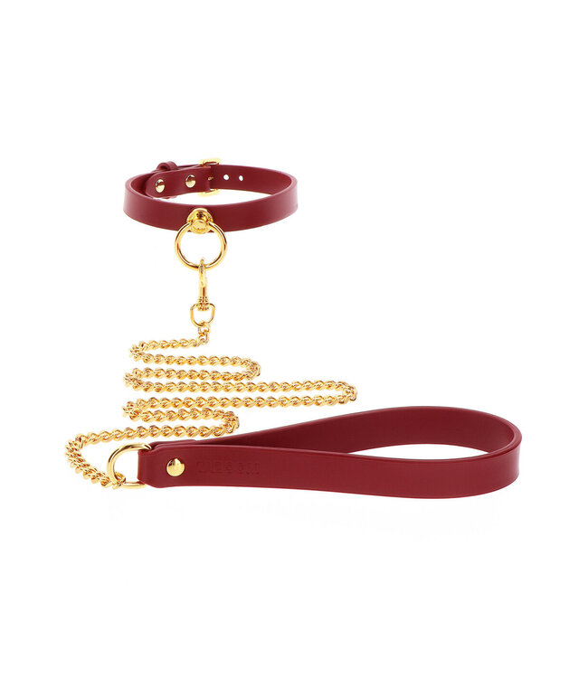 Taboom Bondage in Luxury O-Ring Collar and Chain Leash