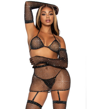 Leg Avenue 5Pc bra set with garterbelt