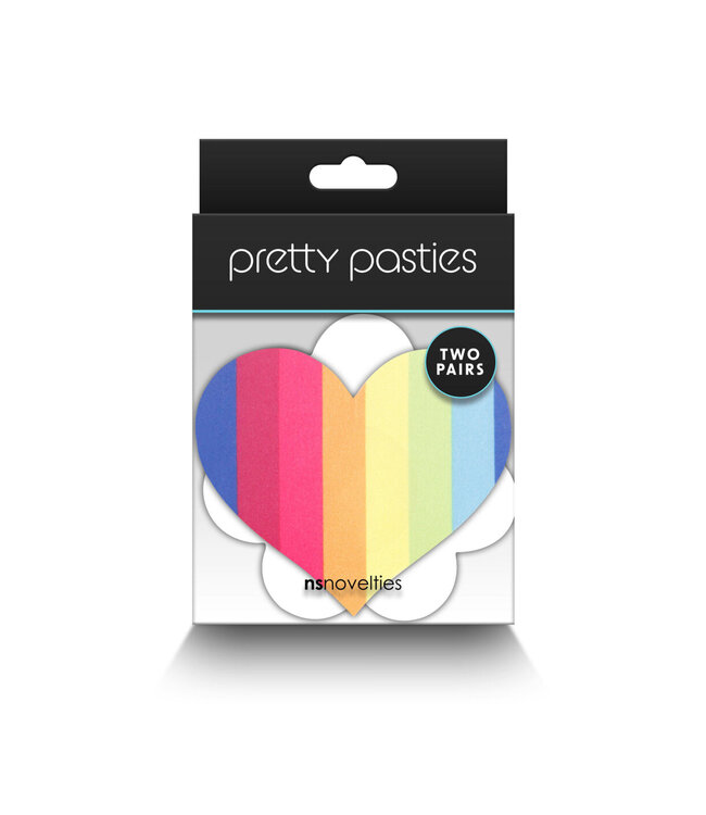 NS Novelties Pretty Pasties Pride Heart & Flower Rainbow 2 Pair